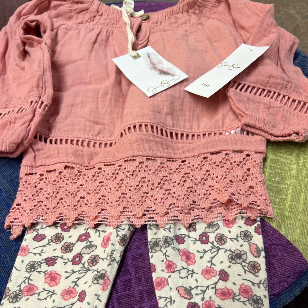Jessica Simpson new with tags size 6/9 months 2 piece outfit
